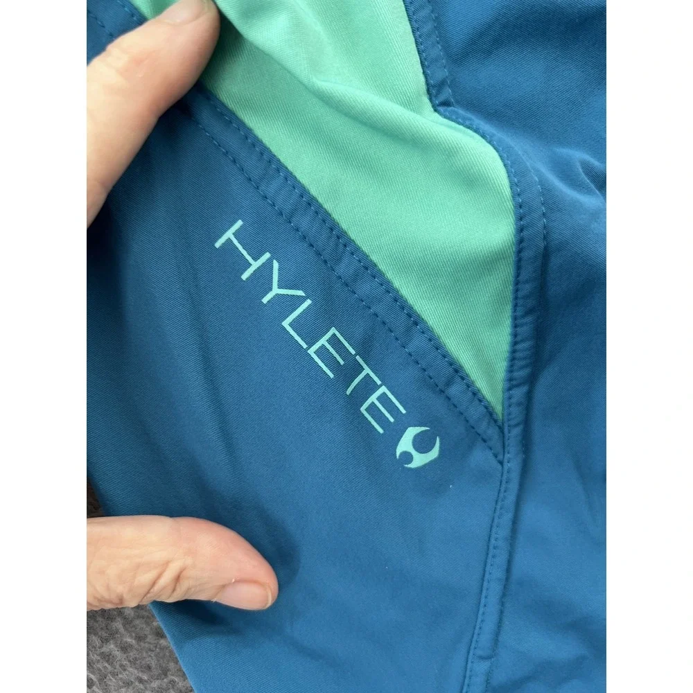 Hylete Training Shorts Mens Sz L Athletic Blue Teal Zipper Pockets Crossfit Gym